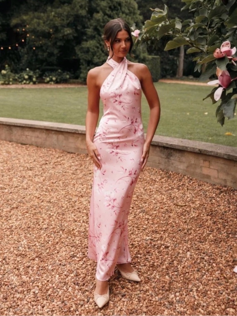 PETAL & PUP Mila Halterneck Maxi Dress XS